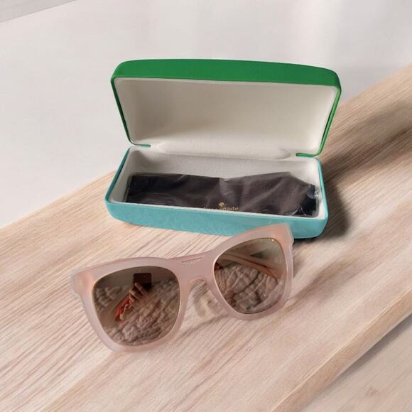 Kate Spade Emmy louis Women\'s Designer Blush Pink Sunglasses Square Cat Eyes